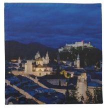Festung Hohensalzburg Schloss an der Dämmerung Öst Stoff Servietten