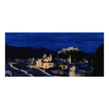 Festung Hohensalzburg Schloss an der Dämmerung Öst Werbekarten