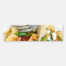 Fettuccini mit gebratener Tomate und Basilikum Auto Aufkleber