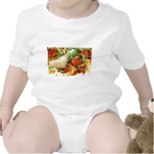 Fettuccini mit gebratener Tomate und Basilikum T-shirts