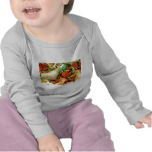 Fettuccini mit gebratener Tomate und Basilikum T-shirts