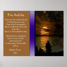 Feuer und Eis mit Ozean-Silhouette Plakaten