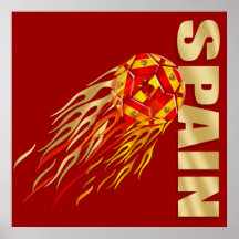 Feuerkugel Spaniens seidige España La Furia Roja G Posterdrucke