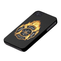 Feuerwehr-loderndes GoldAbzeichen iPhone 4 Cover
