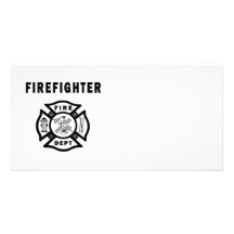 Feuerwehrmann-Feuer-Abteilungs-Logo Foto Karte