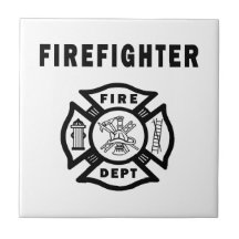 Feuerwehrmann-Feuer-Abteilungs-Logo Kachel