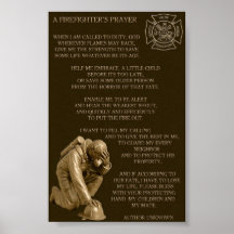 Feuerwehrmann-Gebet Poster