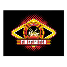 Feuerwehrmann-Logo Postkarten