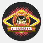 Feuerwehrmann-Logo Runde Aufkleber