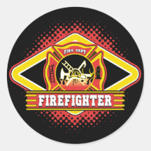 Feuerwehrmann-Logo Runde Aufkleber
