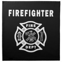 Feuerwehrmann-Logo Stoff Servietten