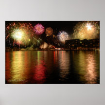 Feuerwerke: Sydney-Hafen, Australien-Plakat