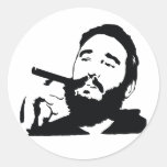 Fidel Castro mit Zigarren-Porträt-Aufkleber
