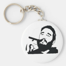 Fidel Castro mit Zigarren-Porträt Keychain Schlüsselband