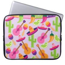 Fiesta-Partysombrero-Kaktus kalkt Paprikaschoten M Laptop Computer Schutzhülle