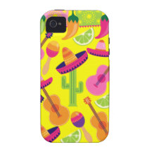 Fiesta-PartySombrero kalkt Gitarre Maraca Saguaro Vibe iPhone 4 Hülle