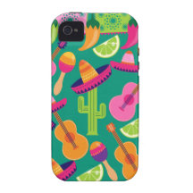 Fiesta-PartySombrero kalkt Gitarre Maraca Saguaro iPhone 4/4S Case