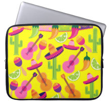 Fiesta-PartySombrero kalkt Gitarre Maraca Saguaro Laptop Computer Schutzhüllen