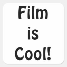 Film ist cool! Quadrat Aufkleber