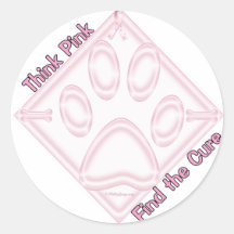 FindtheCure~ThinkPink Runde Aufkleber