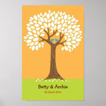 Fingerabdruck-/Unterzeichnungs-Baum-Hochzeit (Sonn Posterdrucke