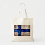 Finnische Flagge Leinentasche