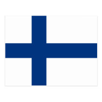 Finnland-Flaggen-Postkarte postkarten
