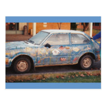 Fisch-Auto-Postkarte