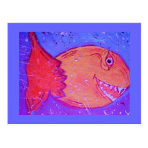 Fischartige fischartige Postkarte