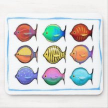 Fische in der Farbe Mousepad