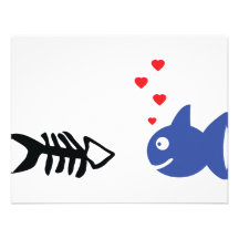 Fische in der Liebeikone Ankündigungskarte