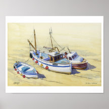 Fischerboote in St. Ives, Cornwall Posterdrucke