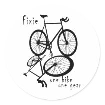Fixie - ein Gang des Fahrrades eins aufkleber