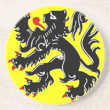 Flagge Flanderns, Belgien Untersetzer