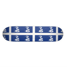 Flagge Martiniques, Frankreich Skate Board