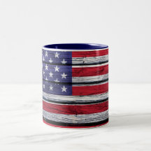Flagge-rustikales Holz Tasse