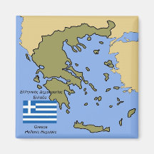 Flagge und Karte von Griechenland Magnets