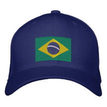 Flagge von Brasilien im Grün, im Gelb und im Blau Bestickte Caps