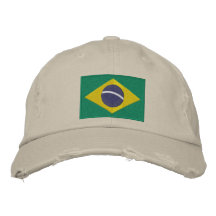 Flagge von Brasilien mit personalisiertem Text Baseballkappe