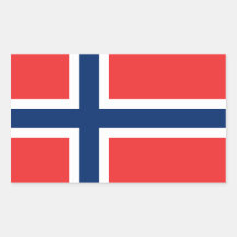 Flagge von Norwegen Rechrteckaufkleber