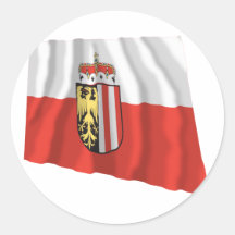 Flagge von Oberösterreich Runder Aufkleber