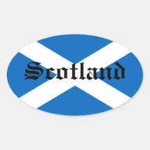 Flagge von Schottland Ovaler Aufkleber