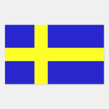 Flagge von Schweden Rechteckige Aufkleber