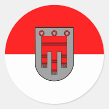 Flagge Vorarlbergs (Staat), Österreich Runder Sticker