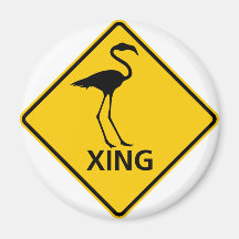 Flamingo-Überfahrt-Landstraßen-Zeichen Magnete
