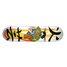 Flammen-Feuer-Schädel-Geisha-Skateboards Skateboarddecks