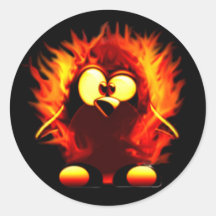 Flammen Tux (Pinguin-Fackel) Sticker