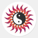 Flammen Yin Yang Sun Aufkleber