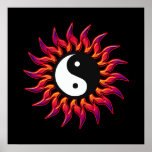 Flammen Yin Yang Sun Plakatdrucke
