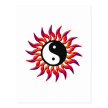 Flammen Yin Yang Sun Postkarten